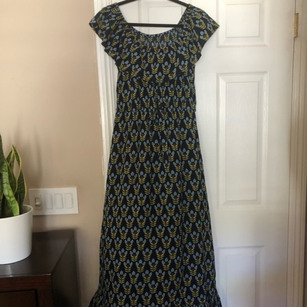 Floral Maxi Dress | Dark Blue | Large